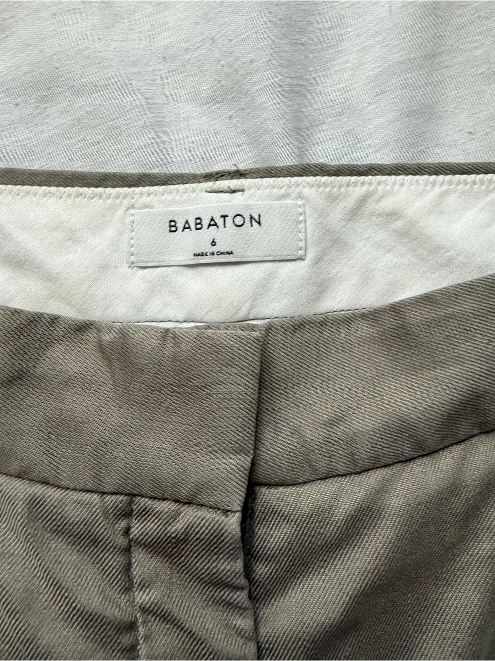 Babaton aritzia Olive-Green Pleated Wide Leg linen blend trousers 6 Read